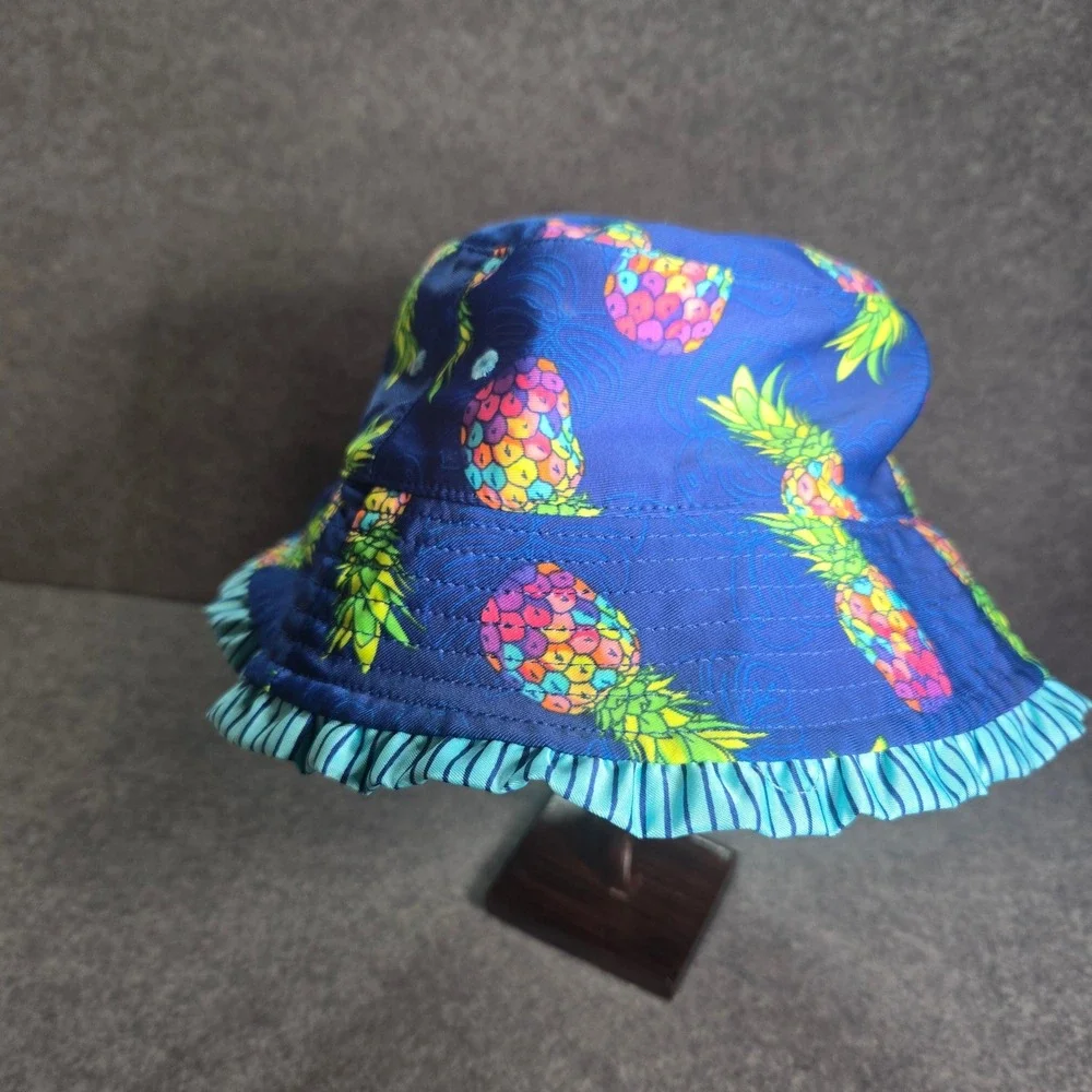 UV Skinz Kids Reversible Bucket Hat Blue Pineapple Sun Hat Unisex UPF 50+